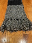 J.Crew Navy Wool Metallic Thread Fringe Scarf Women’s Pre-Owned — photo 6
