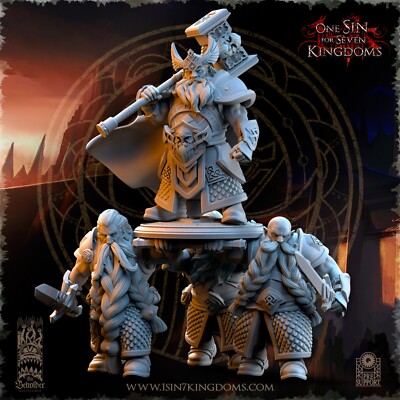 1x Zwerge König Throngrim auf Schild Beholder für AoS Sigmar Dwarfs Old World