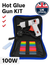 100W Hot Melt Glue Gun Kit +12 Colour Sticks | UK Plug GlueTech
