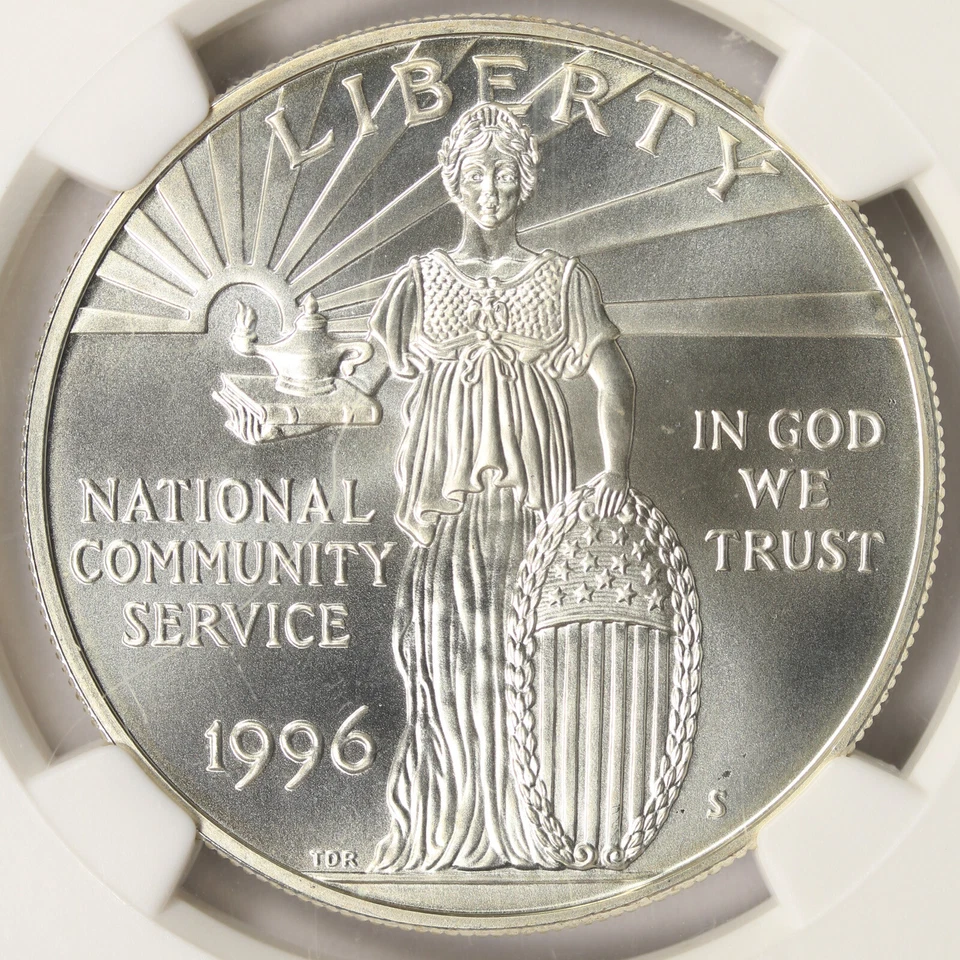 1996-S $1 Community Service Silver Dollar Commemorative NGC MS69 - Image 3 of 4