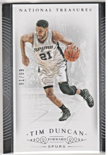 Tim Duncan #4 2015 Panini National Treasures card