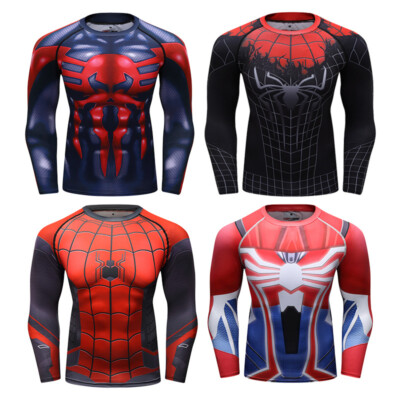 Across The SpiderVerse 2099 Spiderman T-Shirts Cosplay Superhero Quick Dry Tops