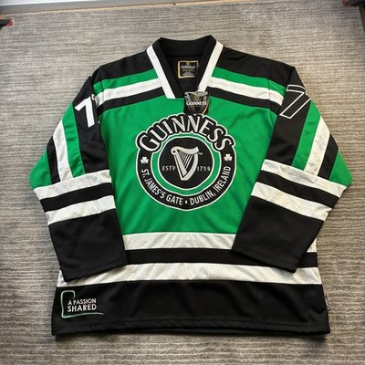 NEW Guinness Hockey Jersey Mens Extra Large Green Ireland 1759 Beer Drink