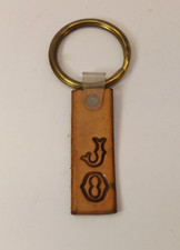 Personalized Leather Keychain, Engraving, Handcrafted "JO"