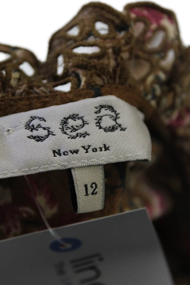 Море женщин Riuffle трепетать рукава отверстие ярусный мини-платье цветочный размер 12 - Изображение 4 из 4