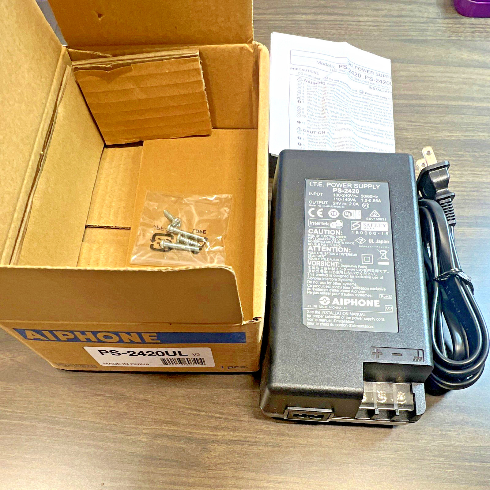 Aiphone PS-2420UL V2 Intercom System Power Supply, MPN PS-2420UL