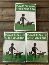 6 Pack Please Clean Up After Your Dog Yard Signs w/ Metal Stakes 10x14