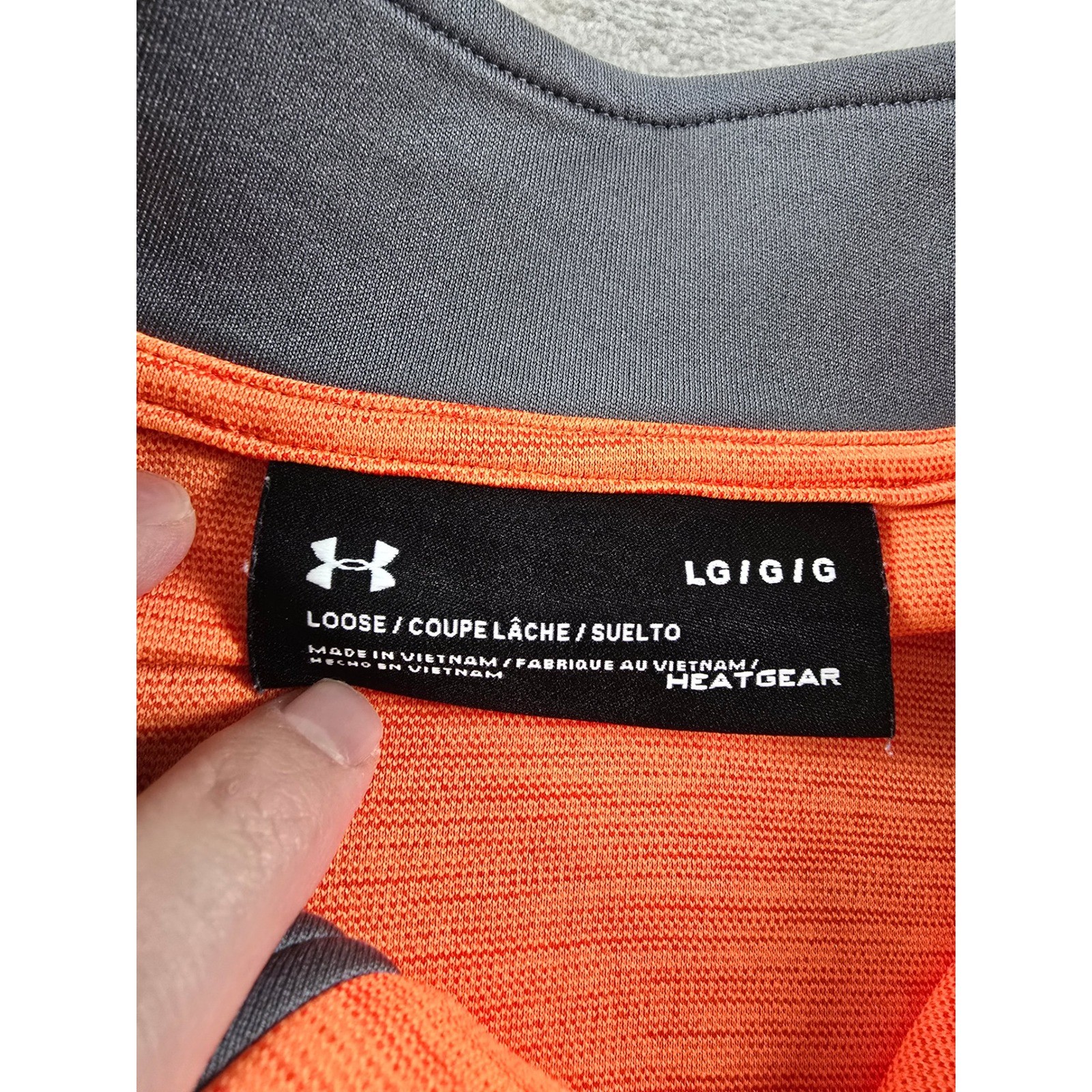 Under Armour Loose HeatGear Quarter 1/4 Zip Mens L Orange Pullover Long Sleeve thumbnail 2