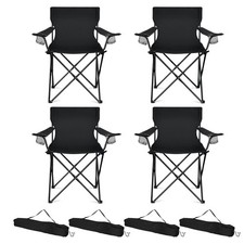 HaSteeL 4 Pack Oversized Folding Camp Chairs Cup Holder