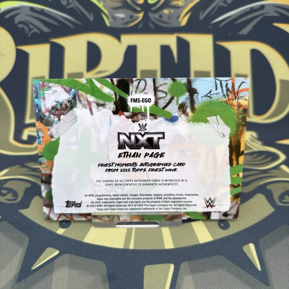 Ethan Page WWE Topps Finest 2025 Moments Base Auto #FMS-FHY - Image 3 of 3