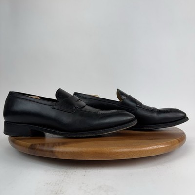 Mens Bontoni Principe Rivolta Black Leather Penny Loafers Dress Shoes Size 11 D