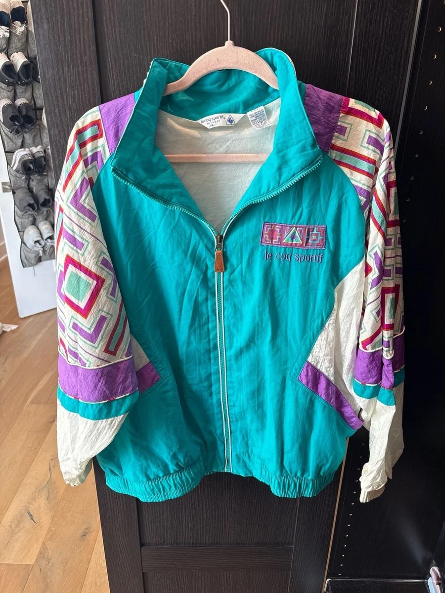 Veste Coupe-vent Le Coq Sportif Vintage - Rouge Et Noire - Homme Taille L - Fermeture éclair