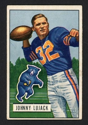 1951 Bowman JOHNNY LUJACK Chicago Bears #15 About EX Condition SET BREAK