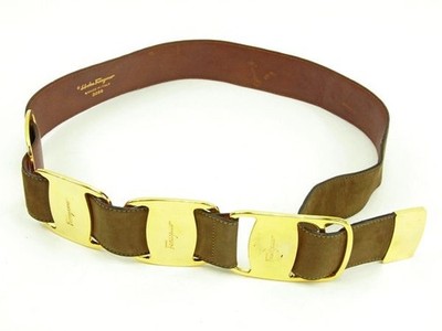 Salvatore Ferragamo belt Brown x gold Women Authentic  display picture 1