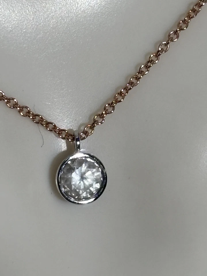 Collar de diamantes joyería fina oro 14k 0,2 quilates diamante natural Foto 2 de 3