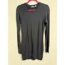 Athleta Criss Cross Women's XXS Black Long Sleeve Sweater Dress