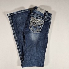 Miss Me Jeans Womens Size 14 Boot Cut Embroidered Pocket Medium Wash