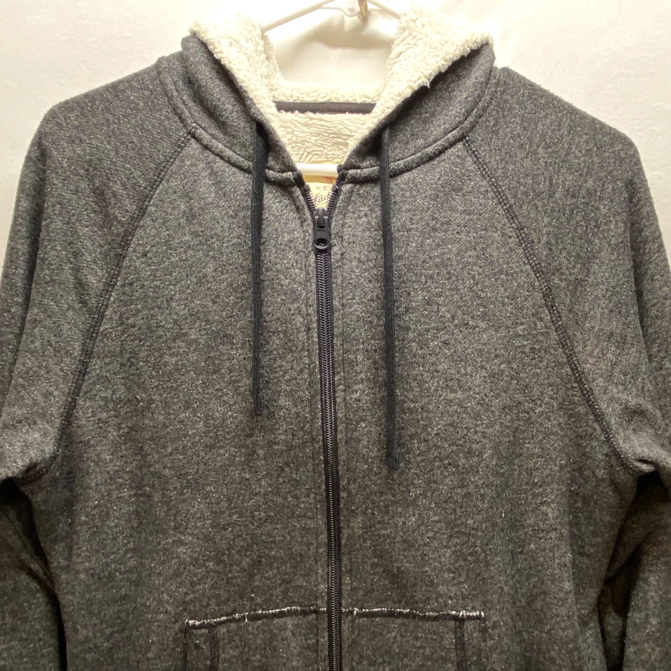 Vintage Faded Glory Full Zip Hoodie Women's Medium Charcoal Y2K Sherpa Sweater - Image 2 of 4