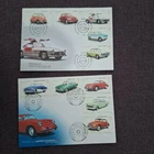 Germany 2002/03 set Cars/Automobile stamps (Michel 2289/93+2362/66) used on FDC