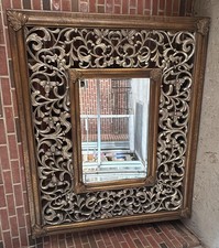 20th Century Ornately Carved Gilt Wood Wall or Floor Mirror