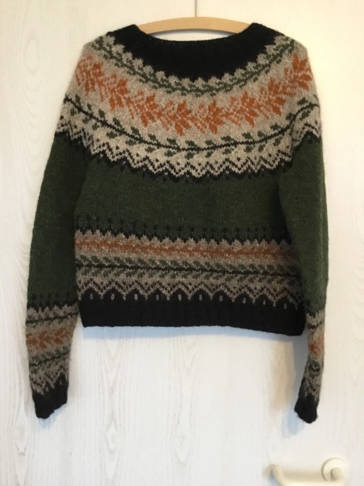 Strickjacke, Wolle +Mohair, Handarbeit, attraktives Fair Isle Motiv, Gr.M, neu - Bild 3 von 4