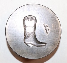 COWBOY BOOT WESTERN Antique Vintage Hub Impression Die Jewelry Tool Steel