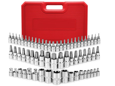 Juego maestro 64pcs de puntas y vasos Torx con adaptadores, S2 y CR-V