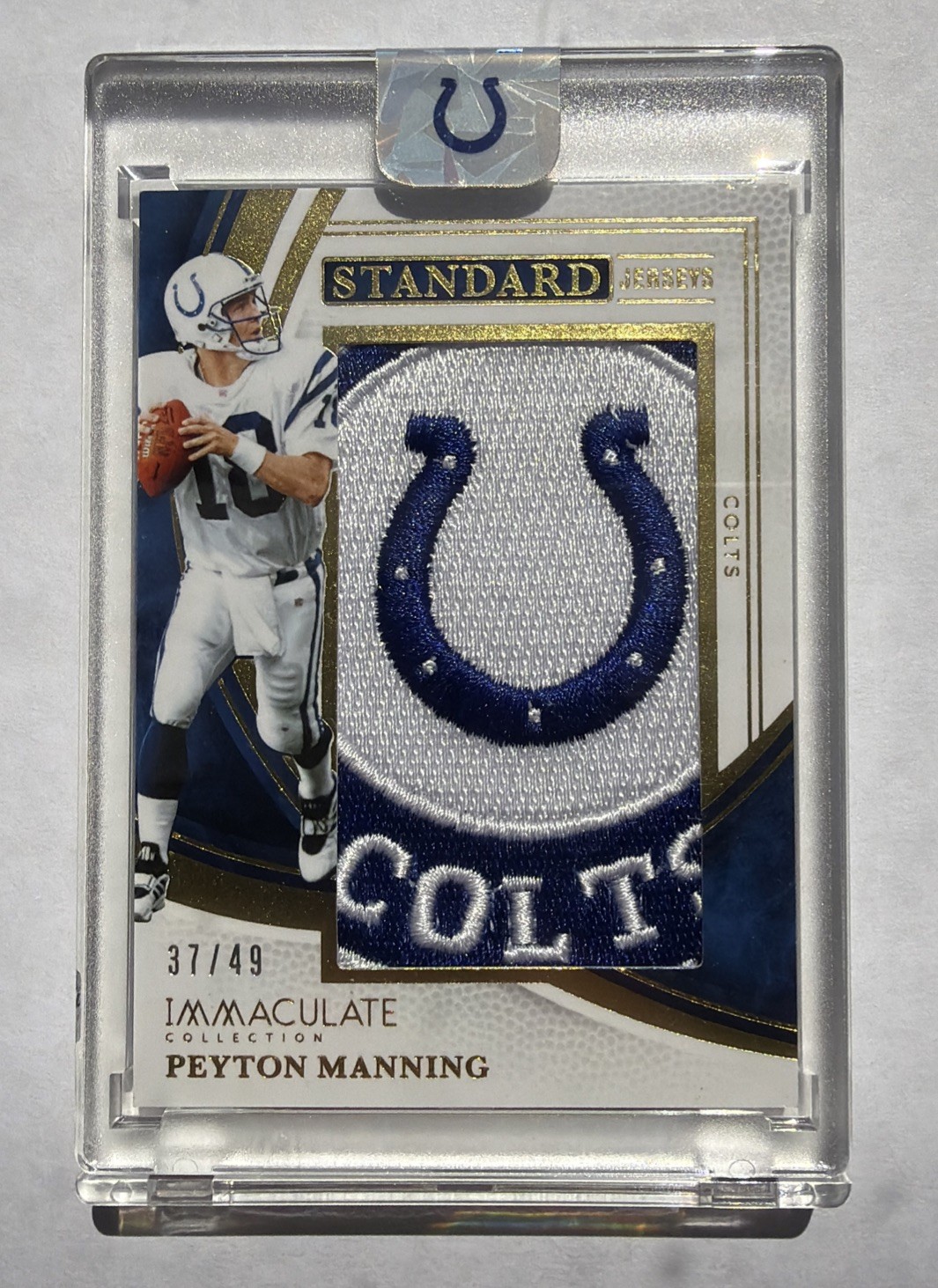 2025 Peyton Manning Panini Immaculate Standard LOGO Patch Gold Foil #’d /49