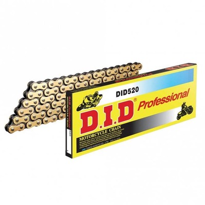 DID Standard Non O-Ring MX Motocross Drive Chain - 520 x 120L (Gold/Black)