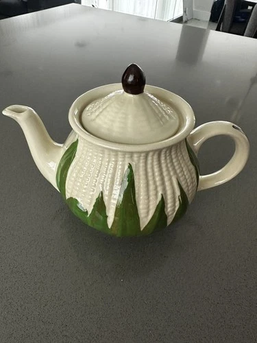 Shawnee Pottery Vintage CORN KING WHITE Teapot with Lid