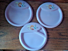 Zak Disney FROZEN Elsa Anna Olaf Melamine Plates  Set of 3  8 1/2"
