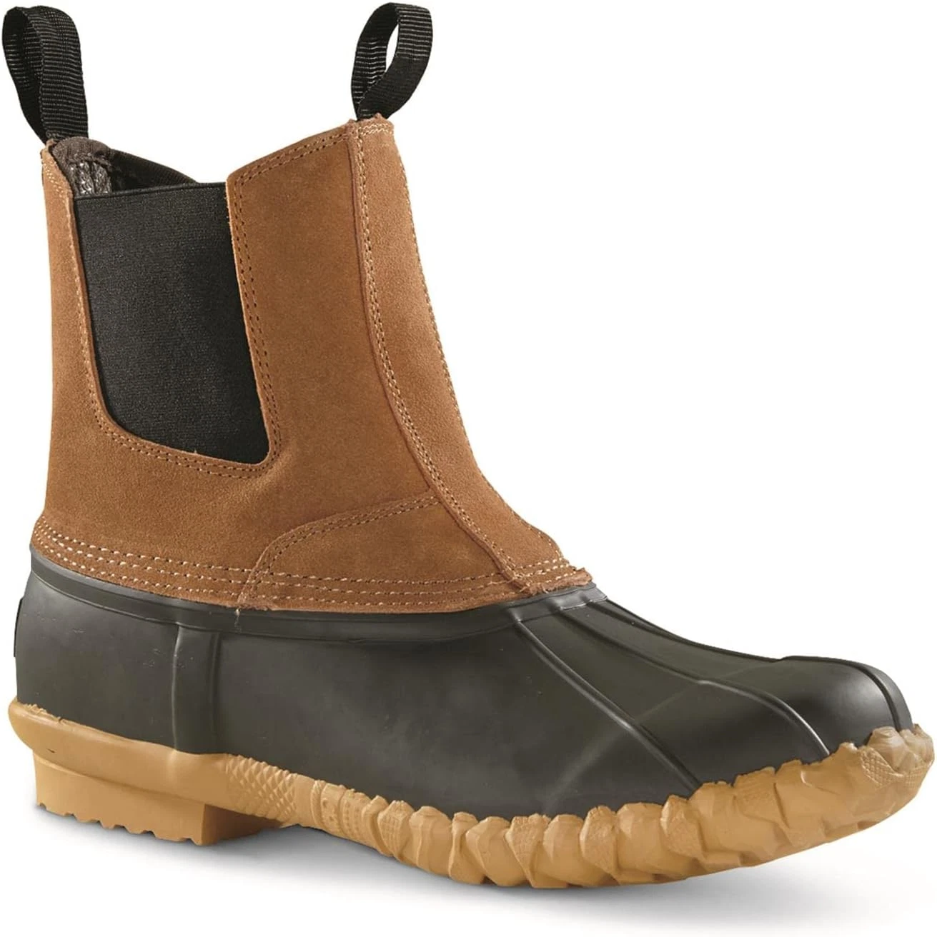New Mens Pull on Insulated Leather Duck Boots Waterproof Rain Shoes, 400 Gram