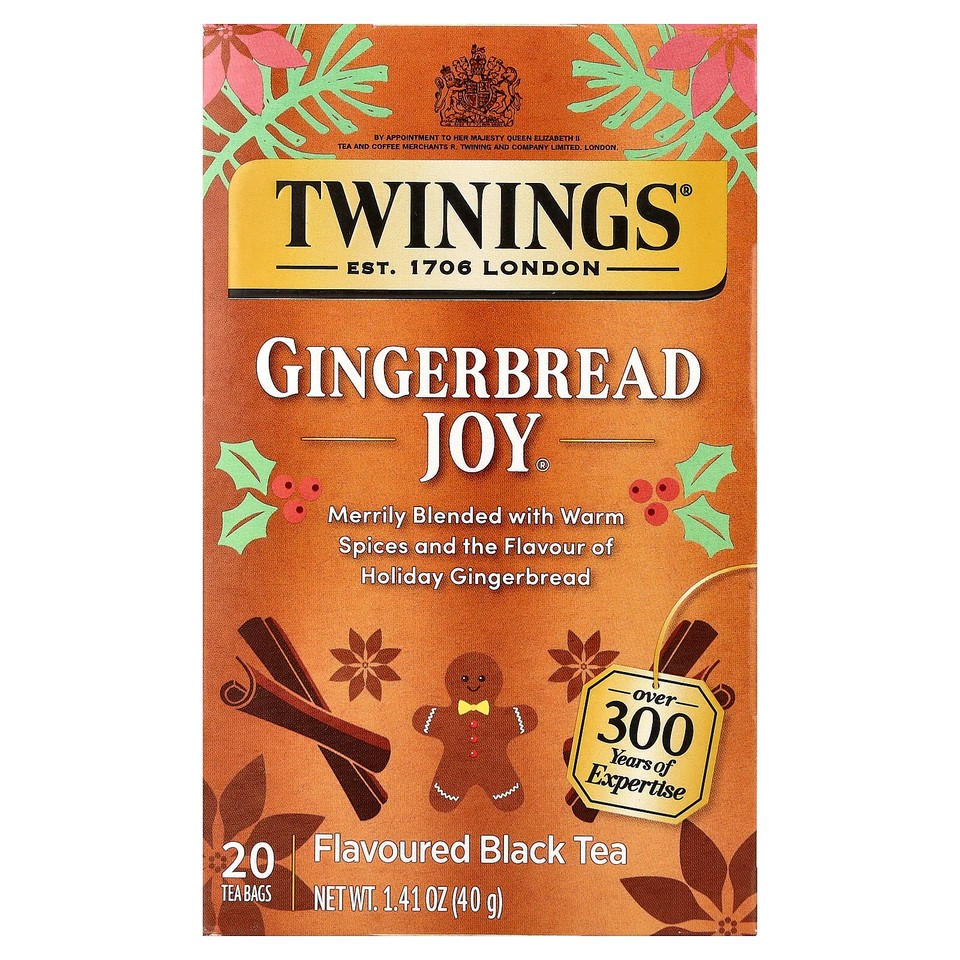 Flavored Black Tea, Gingerbread Joy®, 20 Tea Bags, 1.41 oz (40 g)