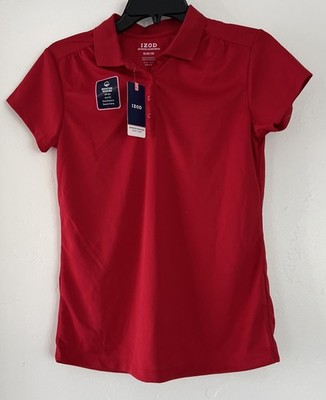 IZOD Approved School Wear Girl's Plus Performance Polo Shirts Size XL 16 NWT Red