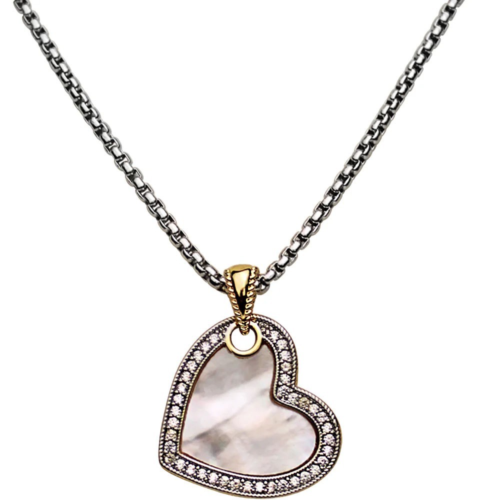 Kirks Folly Sweetheart Mother Of Pearl Necklace two-tone