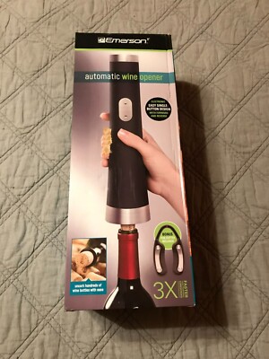 Emerson Black Series Automatic Wine Bottle Opener Battery Cordless Electric