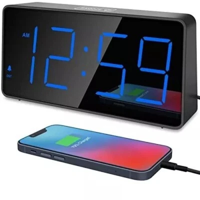 PEAKEEP Digital Clock, Alarm Clock for Bedrooms-Large Big Numbers 5 Dimmers for Seniors,