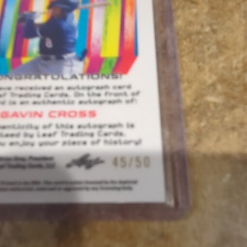 2022 Leaf Vivid Gavin Cross Auto Technicolor 45/50 Royals #T-GC1 - Bild 3 von 3