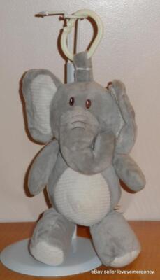 K. luxe Kelly Toy Gray Cream Elephant Rattle Link 10" Plush Lovey Toy ...