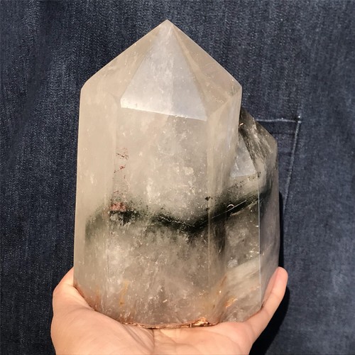 2,4 kg Natürliche Geistersäulen Quarz Obelisk Kristall Mineral Präparat Reiki - Bild 11 von 12