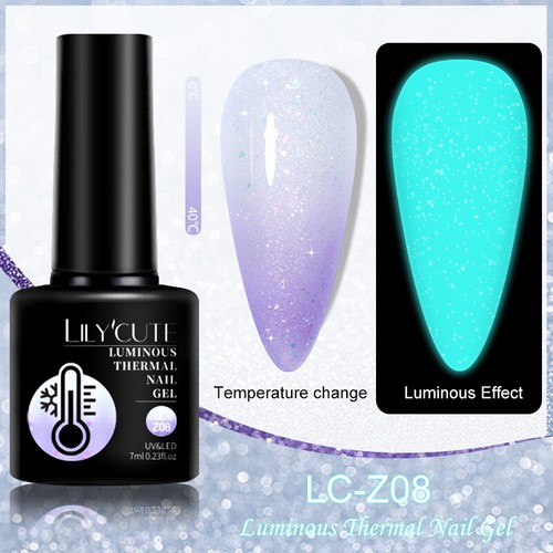 LILYCUTE 7ml UV Gel Nail Polish Pink Blue Purple Glitter Soak Off Gel Varnish - Picture 214 of 230