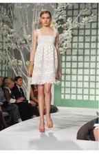 $4790 New Oscar de la Renta Guipure Lace Ivory White Tulle on  Nude Wedding  6
