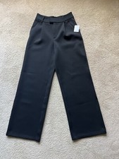 Good American 4/27 Relaxed Skate Pants High Rise Wide Leg Black Trouser NEW