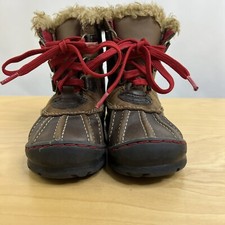 Baby Gap Brown Faux Fur Leather Duck Ankle Boots Toddler Boy 7 Thinsulate Lined