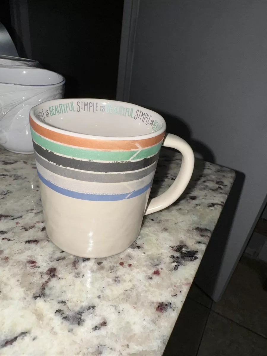 Toms Shoes Coffee Mug Simple is Beautiful Target Colored Stripes