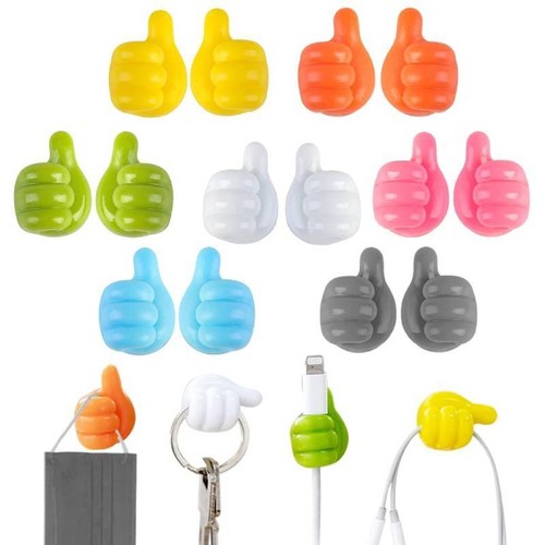 10X Self Adhesive Thumb Wall Hooks Cable Organizer Clips Key Hook No Punching - Picture 3 of 26