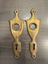 🏅PAIR Antique/Vintage Ornate Back Plates, Victorian, Art Deco, Door Hardware