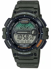 Casio WS-1200H-3AV, 10 Year Battery Watch, 100 Meter, Fishing Gear,3 Alarms, NEW