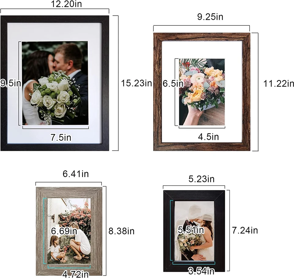 Set of 10 Assorted Picture Frames Collage Wall Decor  - Gallery Wall Frames Set - Image 4 of 4