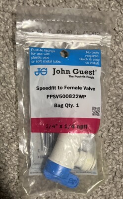 #ad JG Speedfit 1 4quot; Dia Tube 1 4 nptf Speedfit to Female PPSV500822WP R4810990 $8.99